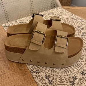 Women's platform 2 strap Sandals